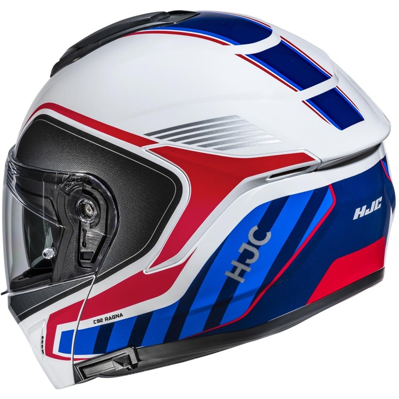 Atverama motocikla ķivere HJC C92 Ragna MC21 balta-sarkana-zila