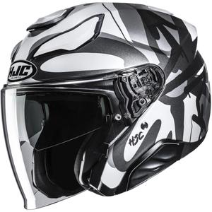 Atvērtā motocikla ķivere HJC F31 Sora MC5 melna-pelēka-balta
