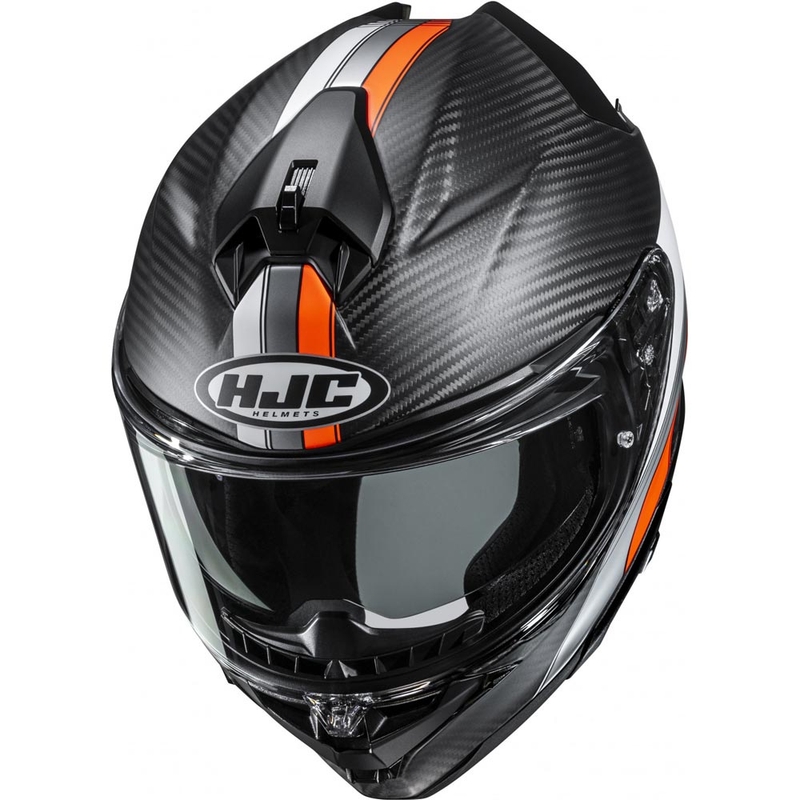 Pilna motocikla ķivere HJC F72 Carbon Eos MC6HSF melna-oranža