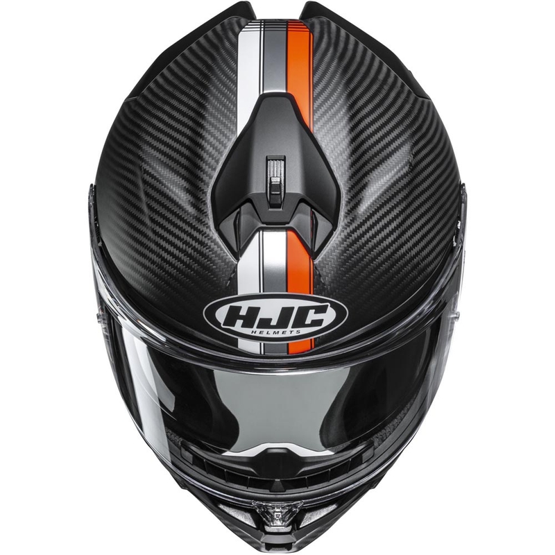 Pilna motocikla ķivere HJC F72 Carbon Eos MC6HSF melna-oranža