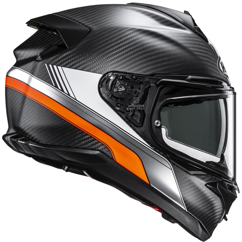 Pilna motocikla ķivere HJC F72 Carbon Eos MC6HSF melna-oranža