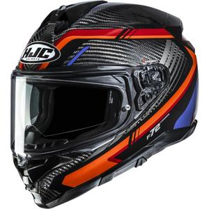 Slēgta motocikla ķivere HJC F72 Carbon Kairo MC8 melna-oranža-sarkana-violeta