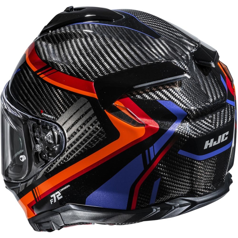 Slēgta motocikla ķivere HJC F72 Carbon Kairo MC8 melna-oranža-sarkana-violeta