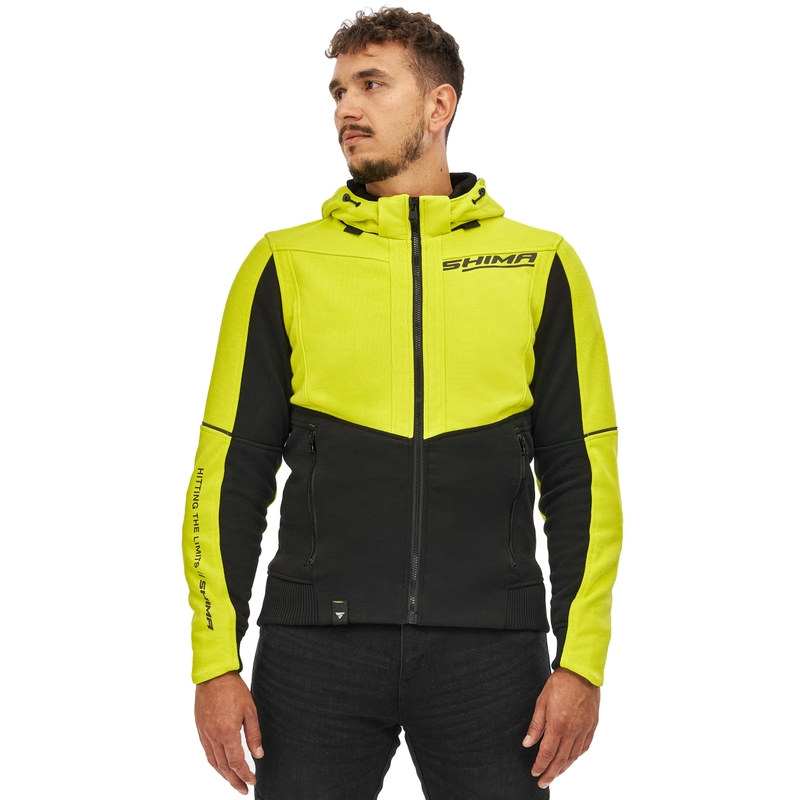 Motocikla jaka ar kapuci Shima Daybreaker black-fluo yellow