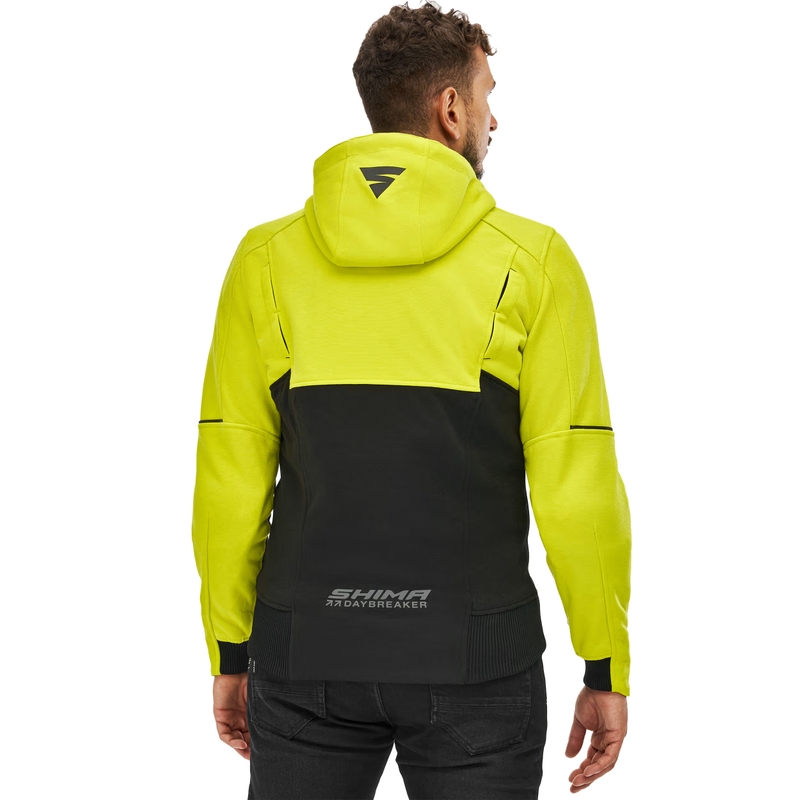 Motocikla jaka ar kapuci Shima Daybreaker black-fluo yellow