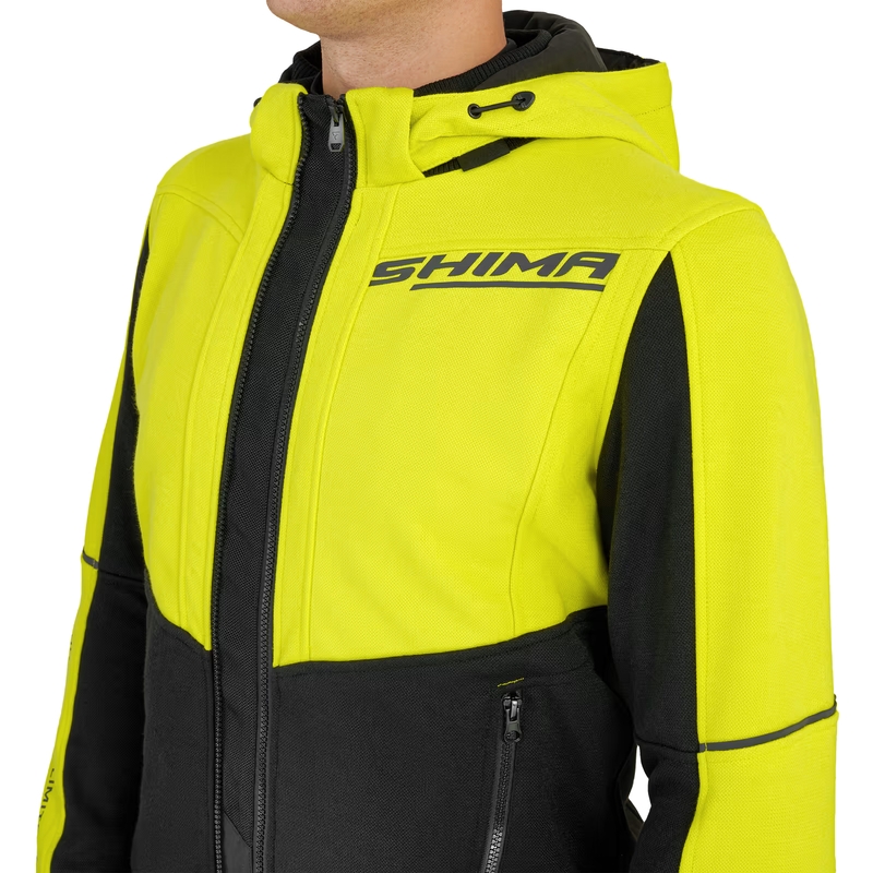 Motocikla jaka ar kapuci Shima Daybreaker black-fluo yellow