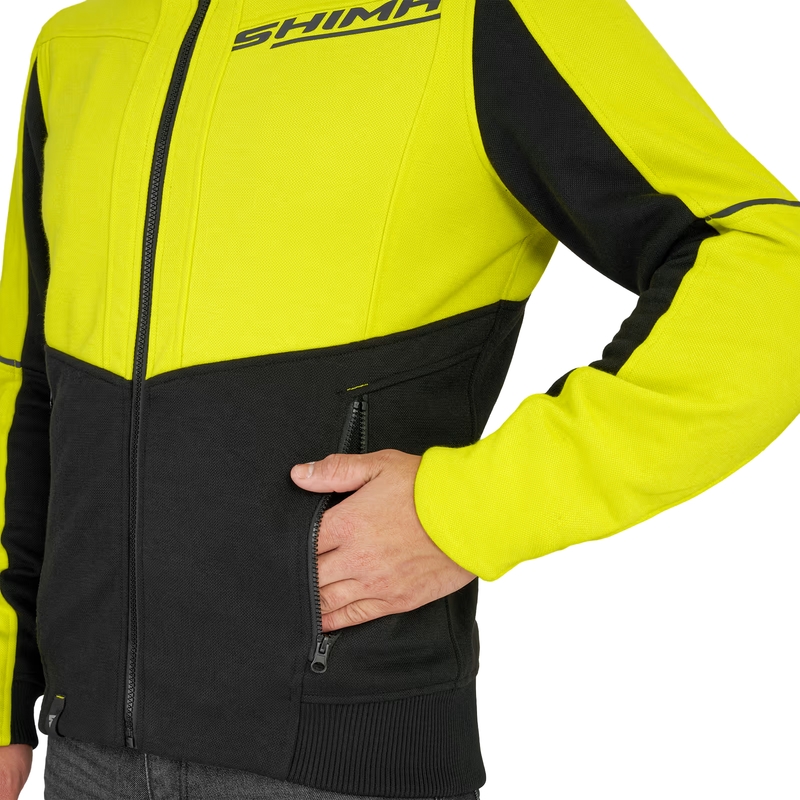 Motocikla jaka ar kapuci Shima Daybreaker black-fluo yellow