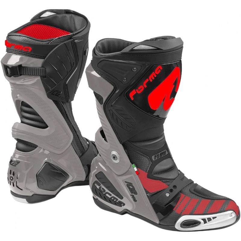 Forma Ice Pro Flow motocikla zābaki pelēki-melni-sarkani