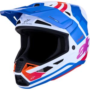 Alpinestars Supertech S-M7 Core motokrosa ķivere balta-zila-oranža