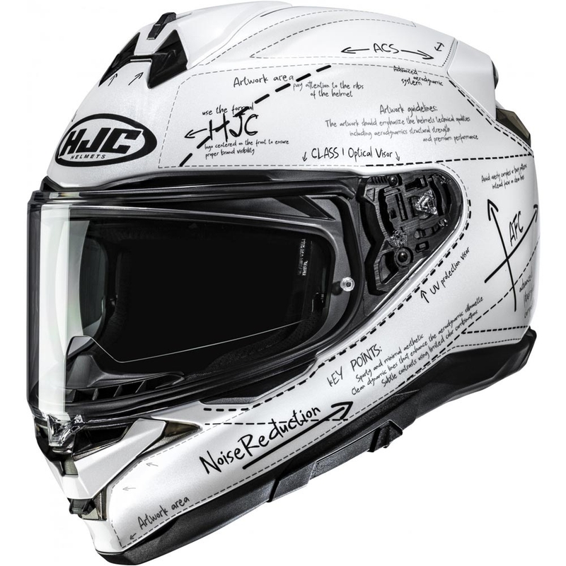 HJC F72 Odyssea MC10 motocikla ķivere, balta-melna