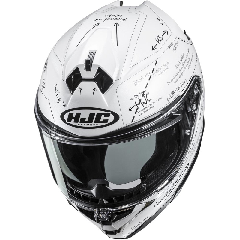 HJC F72 Odyssea MC10 motocikla ķivere, balta-melna