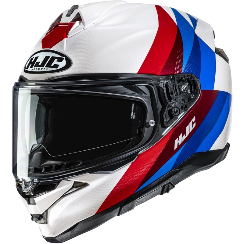 Pilna motocikla ķivere HJC F72 Racero MC21 balta-sarkana-zila