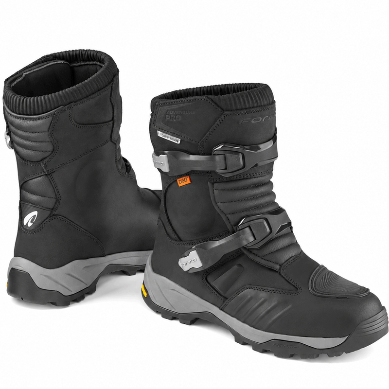 Forma Adventure Pro Low Dry motocikla zābaki, melni