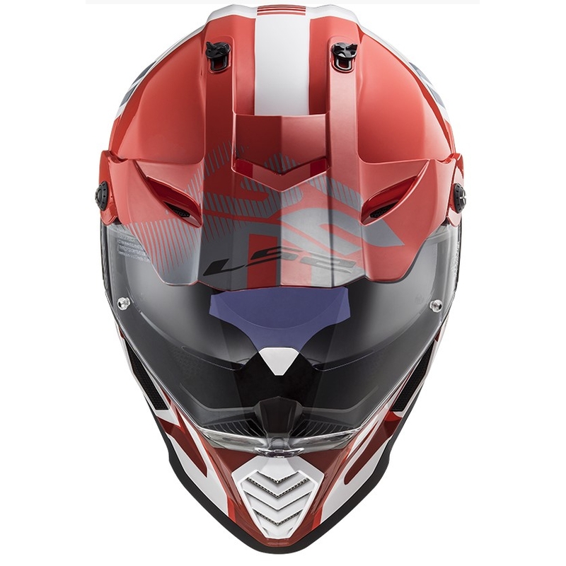 Enduro přilba LS2 MX436 Pioneer EVO Evolve bílo-šedo-červená