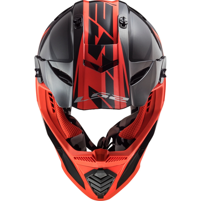 Motokrosová přilba LS2 MX437 Fast Evo Roar černo-červená výprodej