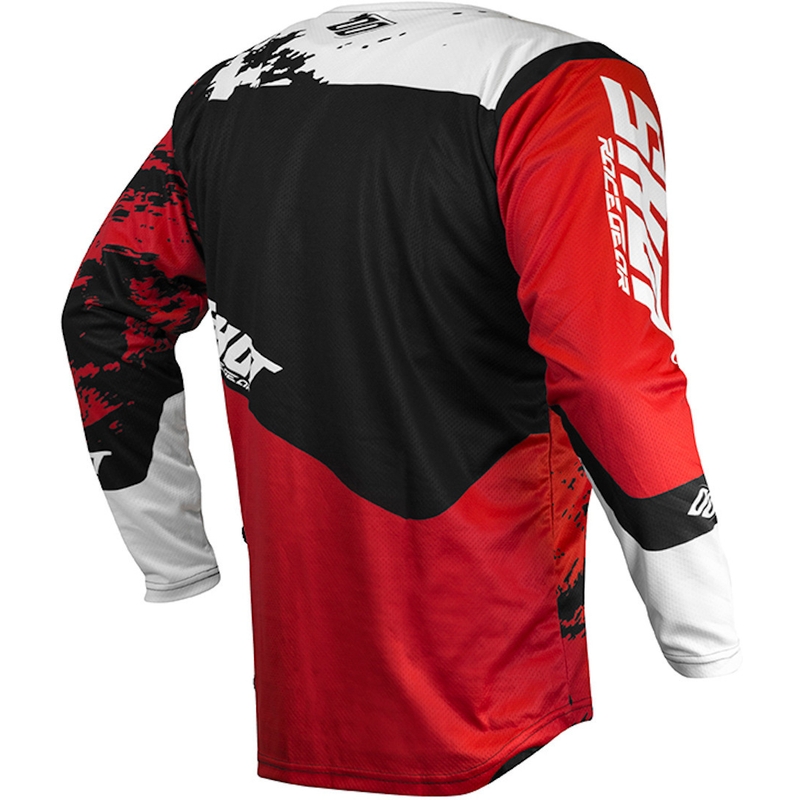 Motokrosový dres Shot Contact Shadow červeno-černo-bílý výprodej