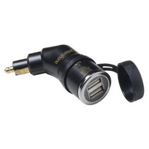 DIN adapteris Interphone ar 2x USB izeju motocikliem, 2A