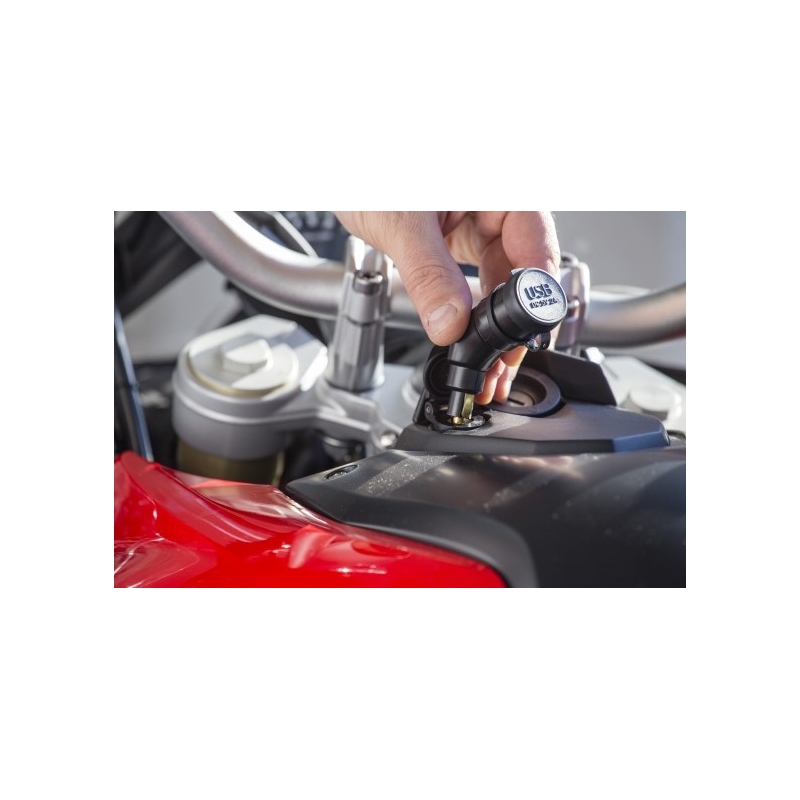 DIN adapteris Interphone ar 2x USB izeju motocikliem, 2A