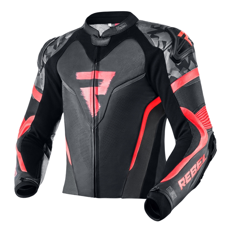 Rebelhorn Rebel Rebel melna-fluo sarkana motocikla jaka izpārdošana