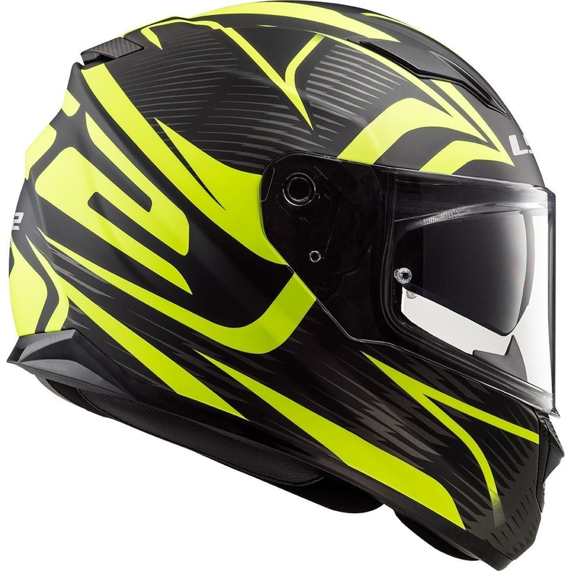 LS2 FF320 Stream Evo Jink melnā-fluo dzeltenā integrālā motocikla ķivere