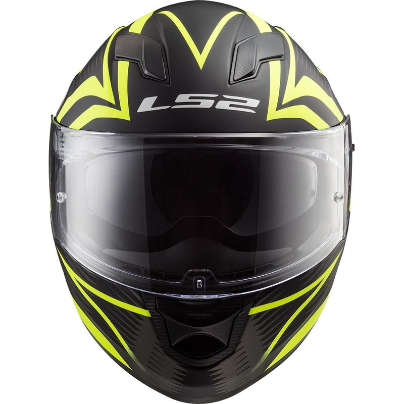 LS2 FF320 Stream Evo Jink melnā-fluo dzeltenā integrālā motocikla ķivere