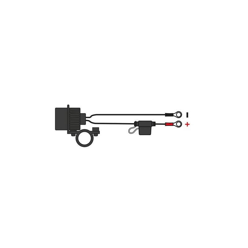 Oksfordas standarta 12V ligzda ar kontaktligzdu uzstādīšanai uz 22 un 25 mm diametra stūres.