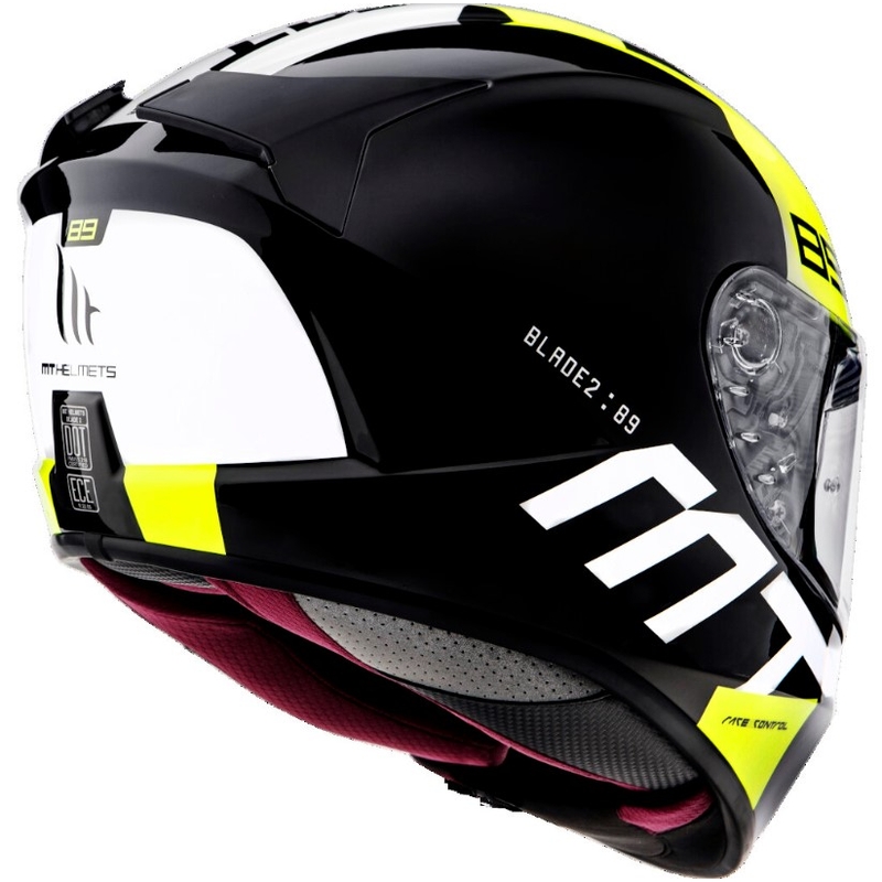 Integrální přilba na motorku MT Blade 2 SV 89 černo-bílo-fluo žlutá výprodej
