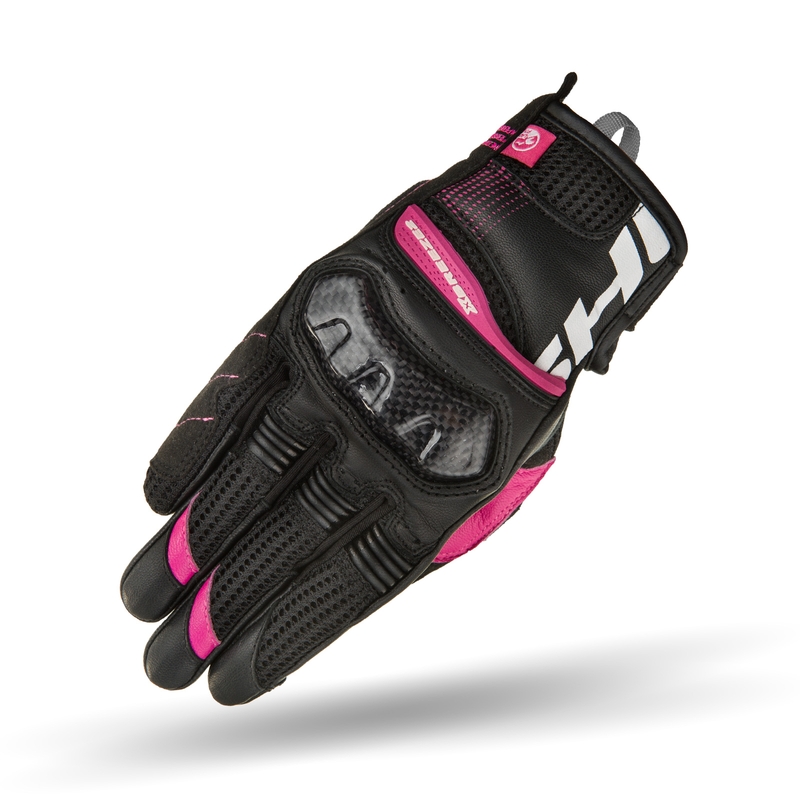 Sieviešu Shima X-Breeze 2 melni un rozā motocikla cimdi