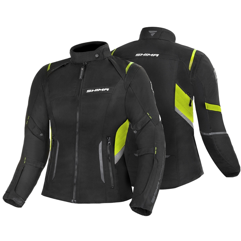 Dámská bunda na motorku Shima Rush černo-fluo žlutá výprodej