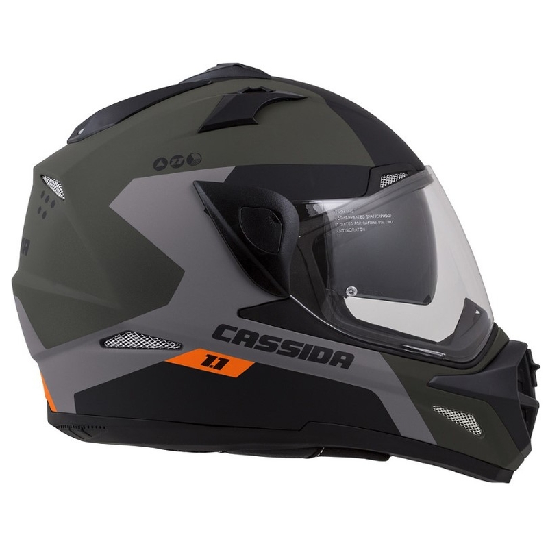 Enduro přilba Cassida Tour 1.1 Spectre černo-šedo-zeleno-fluo oranžová výprodej