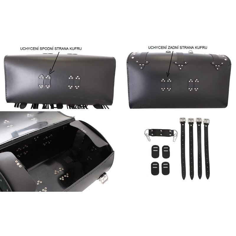 Kožený moto kufr na motorku Chopper RSA-8A výprodej