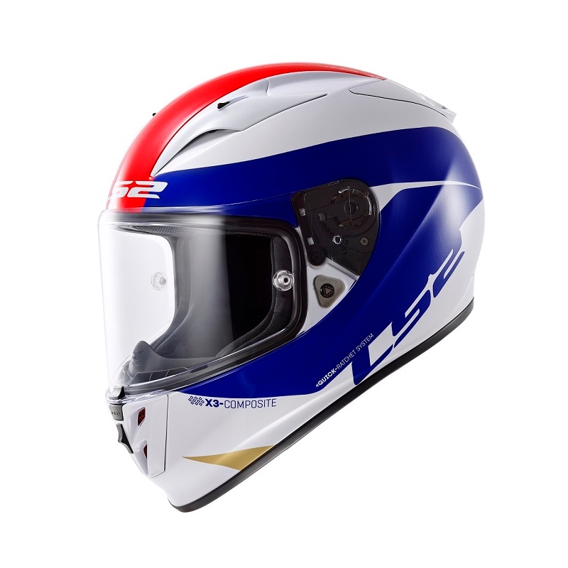 Přilba na motorku LS2 FF323 ARROW R Comet bílo-modro-červená výprodej